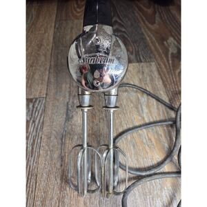Vintage Sunbeam Mixmaster Junior Model J Hand Mixer Chrome Black 65W Retro